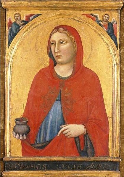 http://commons.wikimedia.org/wiki/File:'St._Lucy',_painting_by_Jacopo_del_Casentino_and_assistant,_c._1330,_El_Paso_Museum_of_Art.jpg