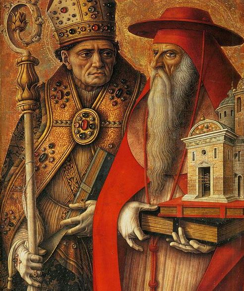 St Augustine (left) with St Jerome, http://commons.wikimedia.org/wiki/File:Carlo_Crivelli_-_St_Jerome_and_St_Augustine_(detail)_-_WGA5794.jpg